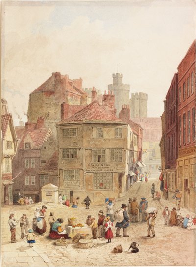 Het kasteel, Newcastle upon Tyne, vanuit het noordwesten door John Wykeham Archer